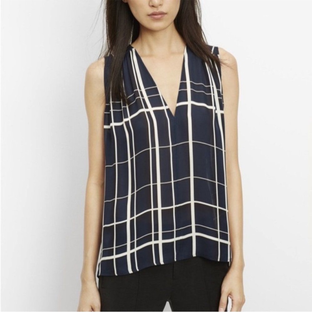 VINCE sleeveless silk blouse